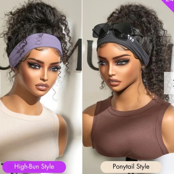 100% Human Hair deep wave Headband Wig glueless 23” - Picture 8 of 16